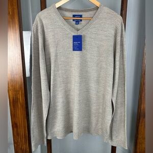 APT.9 Men's Beige XXL, Seriously Soft Merino V Neck Sweater, MSRP $56, NWT Khaki